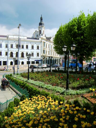 Вид с Центральной площади на улицу Ольги Кобылянской в Черновцах